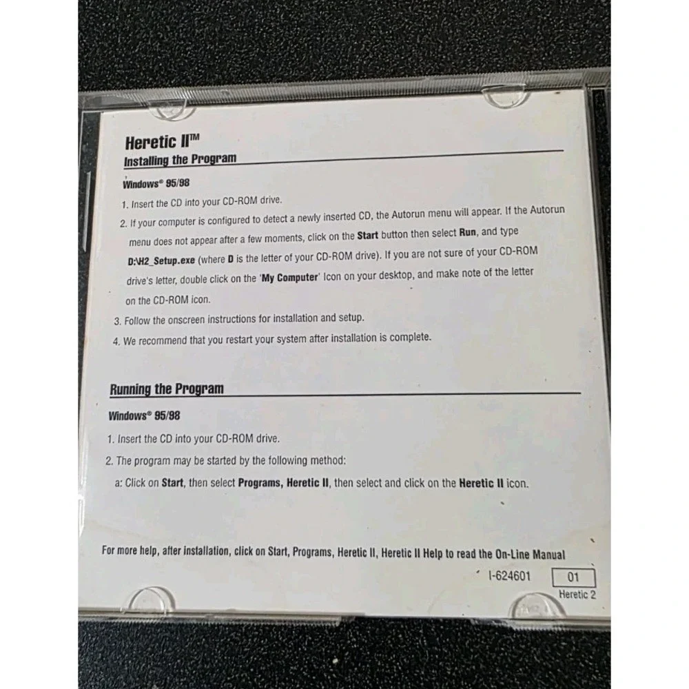 Vintage Heretic II - PC - Action/Adventure Game - No Manual‎ Computer